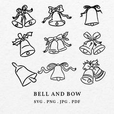 the bell and bow svg file is available for use on all kinds of projects