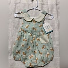 Nwt Viverano Romper, 3-6mos Cream Bubble Romper For Beach In Summer, Cream Bubble Romper For Beach And Summer, Cute Summer Bubble Romper For Vacation, Casual Cream Bubble Romper For Summer, Summer Bubble Romper For Playtime In Spring, Blue Bubble Romper For Summer, Cute Cream Bubble Romper For Summer, Cute Green Bubble Romper For The Beach, Cute Green Bubble Romper For Beach