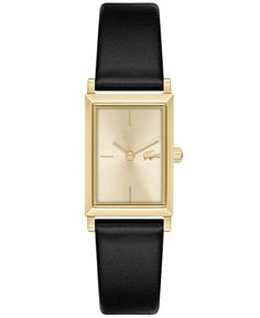 in stock Lacoste Watch Women, Black Rectangular Dial Watch For Work, Black And Gold Watch, Promise Jewelry, René Lacoste, Crocodile Logo, Fan Jewelry, Lacoste Women, Mens Gold Bracelets