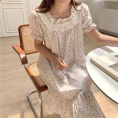 Free size. Fits XS-M Bust up to 38 inch  Lightweight and comfortable Victorian Shirt, Lace Top Blouse, Nap Dress, Dress Night, Style Français, Sleep Dress, Romantic Dress, Sweater Dress Midi, Dress Midi