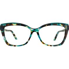 A striking yet subtle metallic detail on the top rim gives these chic cat-eye glasses a little pop. Made with hand-polished acetate the medium-wide eyeglasses has a tortoiseshell pattern in a choice of berry or jade. Spring hinges provide a comfortable fit. | Zenni Women's Artsy Cat-Eye Prescription Eyeglasses Green Tortoise Shell Plastic Gamine Style, Eye Prescription, Zenni Optical, Look Into My Eyes, Good To See You, Eye Wear, Square Glasses, I Feel Pretty, Cat Eye Glasses