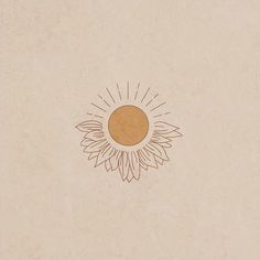 a drawing of a sunflower on a beige background