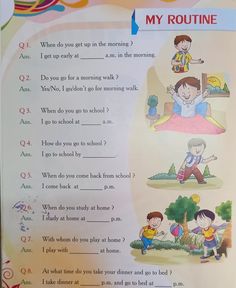 a children's book with pictures of people doing different things in the same language