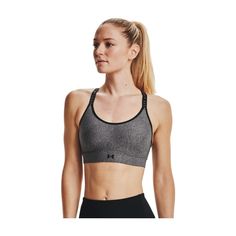 The Under Armour� UA� Infinity Mid Heather Sports Bra for Ladies gives you strategic support for medium-impact activities, like cycling, weight training, boxing, and more. Molded, 1-piece polyurethane padding has been injected into the construction in a figure-8 pattern to create a more aerodynamic fit and a much lighter feel. Moisture-wicking and fast-drying fabric keeps you dry and comfortable. Breathable mesh panels allow air to circulate, while the smooth band wicks away moisture. Hook-and-e Heather Cover, Training Boxing, Medium Support Sports Bra, Sport Basketball, Sport Bra Top, Under Armour Women, Sports Bra Sizing, Weight Training, Bra Women