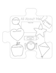 an apple and star cutout with the words all about me