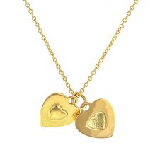 Designed as a heart which can be split in half to reveal a convex heart on one half and a concave heart on the other side that fit together to complete the whole. Designed to be shared with your favorite person. Available in 18k yellow gold or Sterling Silver. Each comes with two coordinating chains. Mother's Day Double Heart Gold Plated Necklace, Double Heart Yellow Gold Necklace For Anniversary, Gold Double Heart Necklace With Heart Charm, Double Heart Gold Plated Necklace For Anniversary, Gold Plated Double Heart Necklace For Anniversary, Polished Heart Necklace For Anniversary, Anniversary Double Heart Gold Plated Necklace, Gold Double Heart Sterling Silver Necklace, Yellow Gold Double Heart Necklace For Mother's Day