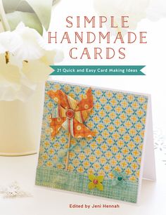 the book cover for simple handmade cards with flowers in vase and card making ideas