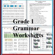 the worksheet for grade 1 grammars with text