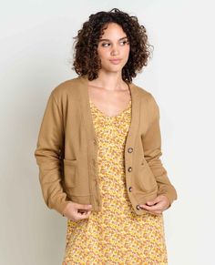 Your favorite sweatshirt might get jealous. This cardi is an easy option to throw on over anything without the commitment (or bulk) of a sweater. A hint of hemp keeps her durable for seasons to come. Thought Clothing, Teacher Clothes, Cardigan For Women, Kids Trend, Honey Brown, Workout Accessories, Sustainable Clothing, Toad, Skirted Swimwear