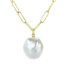 Maria Beaulieu Satin White Pearl Pendant (Pendant Only) | Quadrum Gallery Rock Collection, Aqua Marine, Yellow Gold Pendants, Handmade Gold, Gold Set, Baroque Pearls, White Pearl, Pearl Pendant, Pearl White