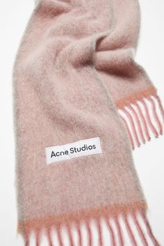 Acne Studios Pink Scarf, Acne Studios Scarf, Mohair Scarf, Willow Smith, Suit Jacket Dress, Leather Heeled Boots, Pink Scarves, Twilly, Fringe Scarf