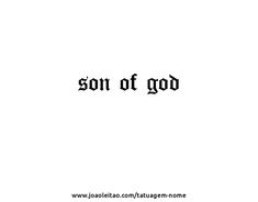 the word son of god written in black on a white background