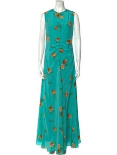 Max Mara Studio Silk Evening GownBlueFloral PrintSleeveless with Crew NeckConcealed Zip Closure at SideFit:Dresses by Max Mara typically fit true to size. Fitted Sleeveless Silk Maxi Dress, Silk Long Dress, Silk Dress Long, Zimmermann Dress, By Max, Max Studio, Accessories Jacket, Shirt Accessories, Shoulder Sweater