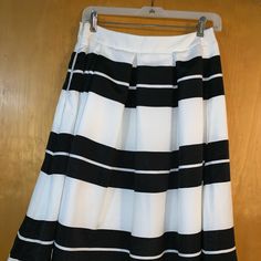 Black And White Striped Express Skirt Chic Striped Full Skirt, Chic Full Skirt In Striped Color, Chic Black And White Skirt For Spring, Fitted Black And White Skirt For Spring, Black And White Striped Skirt, White Striped Skirt, Striped Skirt, Women Skirts Midi, Cheer Skirts