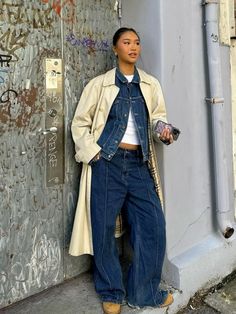 @zingkozakung Button-up Fall Outerwear For Streetwear, Fall Streetwear Denim Jacket, Brown Denim Jacket For Winter Streetwear, Fall Streetwear Washed Blue Denim Jacket, Acne Studios Fall 2023, Nyc Winter Outfits, Trench Beige, Autumn Fits, Italy Outfits