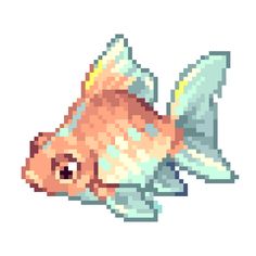 a pixelated image of a goldfish