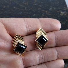 "Vintage Christian Dior gold tone Clip on Earrings 2 Pair. Selling both pairs from the last quarter of the 20th century appearing unused with no wear, damage, and strong springs on the clips. They measure 1 1/6\" tall and 1 1/8\" tall." Dior Gold, Jewelry Casket, Vintage Christian Dior, Porcelain Jewelry, Metal Plaque, The 20th Century, Hand Painted Porcelain, Porcelain Painting, Custom Boxes