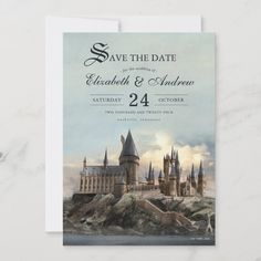 an image of a hogwartk castle birthday party card with the words,'back - to - school weekend'on it