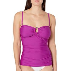 Shell: 84% Nylon, 16% Spandex; 89% Polyester, 11% Spandex China Hand Wash Only Bandini Style Top Removable Soft Cups And Straps Ring And Stud Details. Brand New With Tags. Size M. Msrp: $88.00 Fitted Nylon Tankini With Built-in Padding, Nylon Sports Tankini, Fitted Solid Color Tankini With Built-in Padding, Fitted Tankini With Built-in Padding, Purple Ruched Fitted Swimwear, Purple Fitted Ruched Swimwear, Fitted Purple Ruched Swimwear, Fitted Ruched Purple Swimwear, Fitted Nylon Tankini