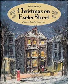 a book cover for christmas on exter street with an image of a house in the snow