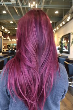 30 Bold & Bright Red Hair Color Ideas That'll Turn Heads - Flo's Blog Hair Dye Bright Colors, Light Color Hair Dye, Different Colors Of Red Hair, Fuschia Red Hair, Hair Color Bright Colors, Raspberry Colored Hair, Pink Accent Hair Color, Red Raspberry Hair Color, Deep Raspberry Hair Color