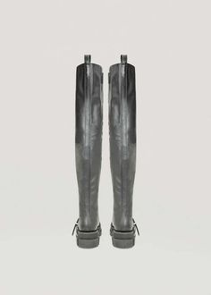 Both x dion lee collaboration.    leather high boots in black.    upper: 80% calf leather 20% vachetta leather.    lining: 100% leather.    outsole: 70% eva 30% rubber.    imported. Luxury Leather Knee-high Platform Boots, Luxury Leather Knee-high Boots Wide Calf, Luxury Wide Calf Leather Knee-high Boots, Designer Leather Knee-high Boots With Reinforced Heel, Modern Black Leather Knee-high Boots, Edgy Leather Knee-high Boots With Wide Calf, Edgy Wide Calf Leather Knee-high Boots, Modern Wide Calf Leather Platform Boots, Designer Leather Knee-high Heeled Boots