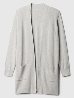 Long Open-Front Cardigan | Gap Factory Open Front Cardigan, Front Open, Patch Pocket, Sweaters & Cardigans, Gap, Long Sleeves, Long Sleeve