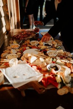 a table filled with lots of different types of food