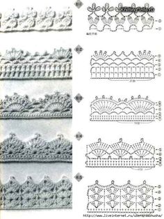 crochet lace patterns and instructions to make them look like they have been made in the