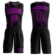 Custom Black Deep Pink Tracks Round Neck Sublimation Basketball Suit Jersey Black Basketball Sublimation Design With Graphic Print, Black Sleeveless Top With Sublimation Print, Sleeveless Basketball Sublimation T-shirt With Graphic Print, Black Sublimation Design With Team Name For Basketball, Black Sleeveless Team Spirit Jersey, Black Sleeveless Jersey For Team Spirit, Black Sleeveless Basketball Jersey, Black Team Logo Jersey For Basketball, Black Basketball Jersey With Team Logo