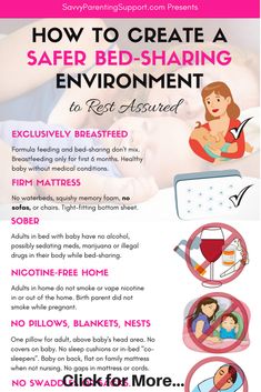 a poster with instructions on how to create a safe bed - sharing environment for your child