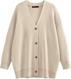 EFAN Womens Open Front Cardigan Sweaters 2024 Oversized Button Sweaters V Neck Loose Cardigans Knit Outwear - fall jackets Sweater Fall Outfits, Sweaters V Neck, Knit Cardigan Outfit, Modest Spring Outfits, Sweaters Fall, Autumn Outwear, Sleepwear Fashion, Oversized Sweater Cardigan, Winter Fashion Outfits Casual