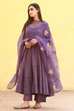 Anarkali Sets For Women, Brocade Anarkali, Gulabo Jaipur, Purple Anarkali, Simple Anarkali, Patiyala Suits, Cotton Anarkali Suits, Cotton Anarkali