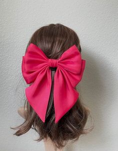 Satin Hair Bow, Large Hair Bows, Bow Barrette, Bow Hair Clip