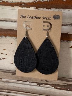 New collection! These are BEAUTIFUL Portugal cork on the front and black leather on the back.  AMAZING! These are a thicker earring since they contain both the cork and the leather.  2 sizes available (see photo). These will last a lifetime!  Please also see my other leather earring listings! *Pattern may differ a bit due to where the earring is cut on the leather.*All earrings comes with backs!*Follow me on Facebook/Instagram. Trendy Black Everyday Earrings, Handmade Black Faux Leather Jewelry, Black Dangle Earrings For Everyday, Casual Black Jewelry For Everyday Use, Casual Black Everyday Jewelry, Black Faux Leather Trendy Jewelry, Trendy Black Faux Leather Jewelry, Black Drop Earrings For Everyday, Everyday Black Drop Earrings