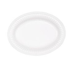 a white paper plate on a white background with no people in the photo to describe