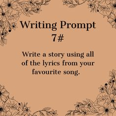 the cover for writing prompt, written in black and white on an orange background