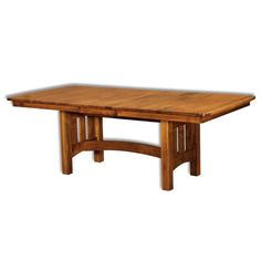 Amish USA Made Handcrafted Vancouver Trestle Table sold by Online Amish Furniture LLC Mission Style Dining Table, Mission Table, White Oak Table, Spreader Bar, Quarter Sawn White Oak, Trestle Dining Tables, Made Furniture, Amish Furniture, Trestle Table