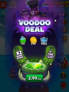 the voodoo deal game is being played on an iphone