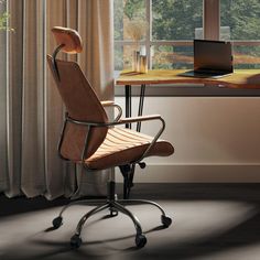 Executive Swivel Office Chair Cognac PK-1081-23 Best Comfortable Office Chair, Home Office Chairs Men, Men Office Chairs, Home Office Chairs Comfortable, Office Chair Furniture, Mens Office Desk Chair, Best Home Office Chairs, Masculine Home Office Desk Chair, Wheel Office Chair