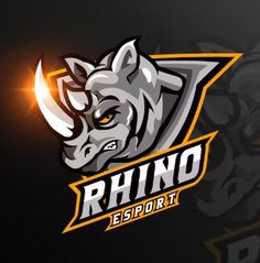 rhino esport logo on black background