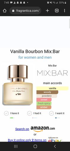 Vanilla Combo Scent, Mix Bar Vanilla Bourbon, Nest Vanilla Bourbon, Mix Bar Whipped Almond Perfume, Mix Bar Vanilla Bourbon Perfume, Woody Vanilla Perfume, Bar Mix, Vanilla Perfume, Perfume Scents