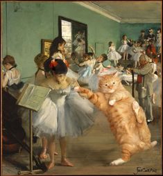 Russian Artist Proves His Love To His Fat Cat By Adding It To Works Of Art And The Result Will Please You Fat Orange Cat, Several Cat, Arte Peculiar, Fat Cat, Edgar Degas