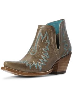 Ariat Women's Dixon Fashion Booties - Snip Toe, Brown Ariat Dixon Boot, Ariat Dixon, Turquoise Boots, Boot Barn, Glass Slippers, Ariat Boots, Weather Boots, Side Design, Western Boots Women