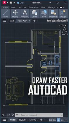 the autocad app shows how to draw a floor plan in autocad