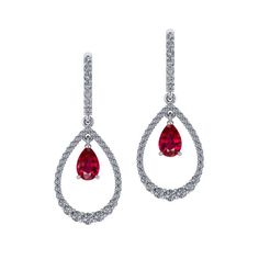 Teardrop Ruby Diamond Earrings are irresistible. Teardrop Brilliant Cut Fine Jewelry Earrings, Vvs Clarity Drop Diamond Earrings For Formal Events, Brilliant Cut Drop Earrings Fine Jewelry, Fine Jewelry Drop Earrings With Prong Setting, Diamond Teardrop Earrings With Halo Design, Fine Jewelry Halo Design Drop Diamond Earrings, Fine Jewelry Diamond Teardrop Dangle Earrings, Classic Dangle Earrings With Pave Setting, Drop Diamond Earrings With Prong Setting