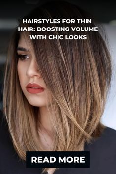 Stylish medium-length haircut for adding volume to thin hair. Long Bob For Thinning Hair, Face Framing Layers For Fine Hair, Hair Styles For Thinner Hair, Thinning Hair Women, Medium Length Curls, Long Hair Highlights, Neat Nails, Great Haircuts, All Hairstyles