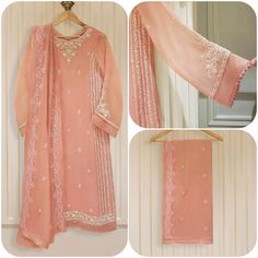 "Two piece 100% pure chiffon heavily embroidered shirt with dupatta  length: 47\" dupatta fabric : chiffon" Designer Suit, Pure Chiffon, Designer Suits, Embroidered Shirt, Dress Clothes For Women, Desi, Pakistan, Dress Outfits, Two Piece