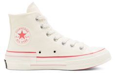 Converse Womens WMNS Chuck 70 High 'Popped Color - Carmen Pink' Egret/Carmine Pink/Lotus Pink 568800C Tenis Converse, White Egret