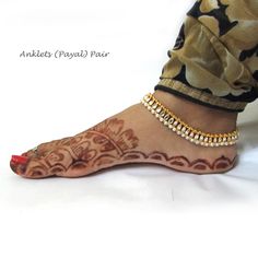 Antique aged unique Anklet for wedding purpose. Long hook chain allows for a customized fit.Perfect Fashion Jewelry which is Ideal for party wear.  It gives ethnic and stylish look. Best gift item for yourself and your loved ones. It is made of light weight Metal Attractive design that can be wear at any occasion, weddings, parties , casual or as a gift. By default this anklet is free size & adjustable fit to all adult size and its length is 23 CM excluding chain and 5.5 CM chain is extra for make it adjustable. If you want this anklet for children then you can mention custom length in CM excluding chain. * You Get: 2 Piece * Color: As shown In Pictures * Weight:  52 gm approx. * Size: Adjustable By default this anklet is free size & adjustable fit to all adult size and its length is 23 CM Bohemian Wedding Anklets With Latkans, Traditional Adjustable Anklets For Festive Season, Traditional Adjustable Festive Anklets, Bohemian Wedding Anklets For Festive Occasions, Bohemian Wedding Anklets For Festive Season, Traditional Toe Ring Anklet As Gift, Traditional Beaded Toe Ring Anklets, Traditional Wedding Anklets With Stone Work, Traditional Tilla Anklets For Weddings